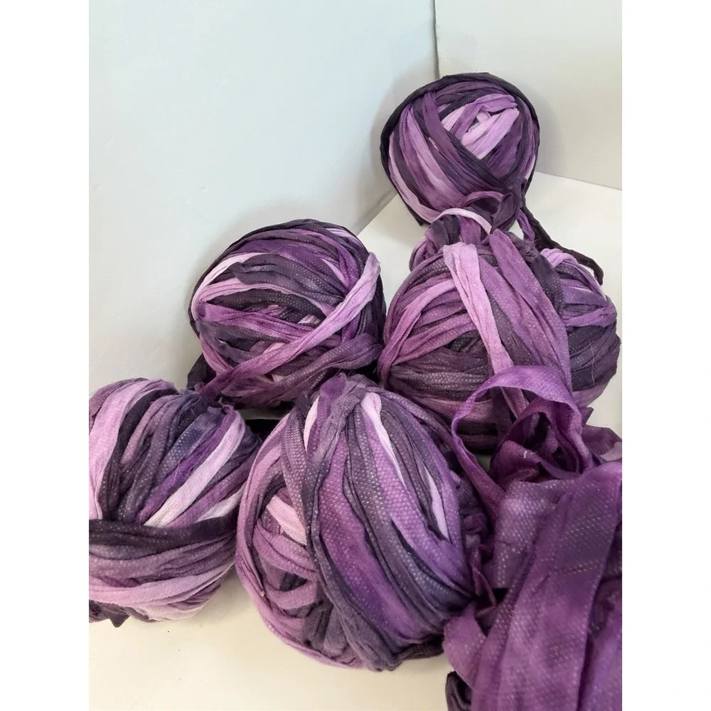 Gedifra Clou Ribbon Yarn Purple Ombre 100% Nylon Italy 300g+ Total